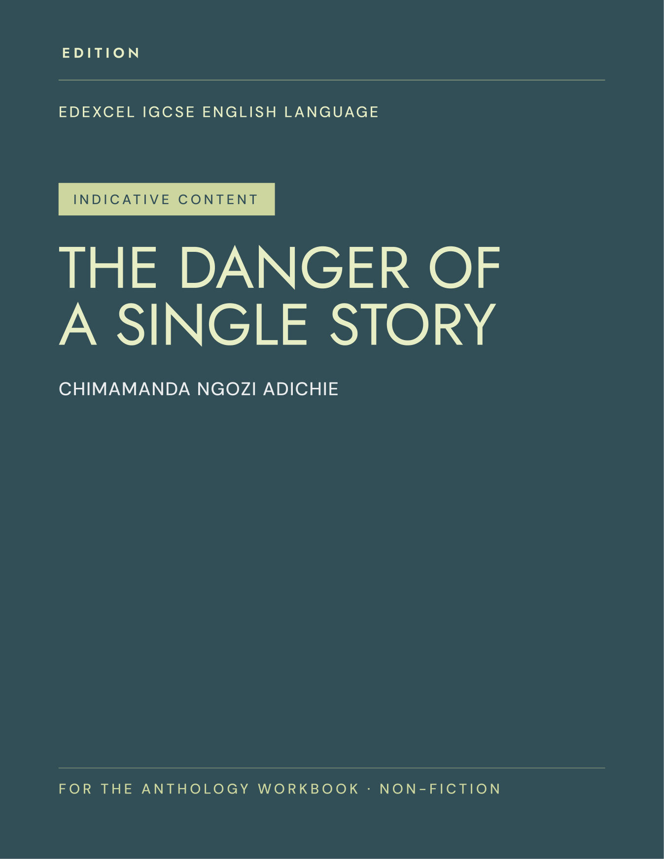 The title page of the indicative-content PDF